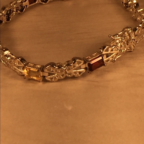 Beautiful Multi-stone Sterling Silver Bracelet - Picture 2 of 8